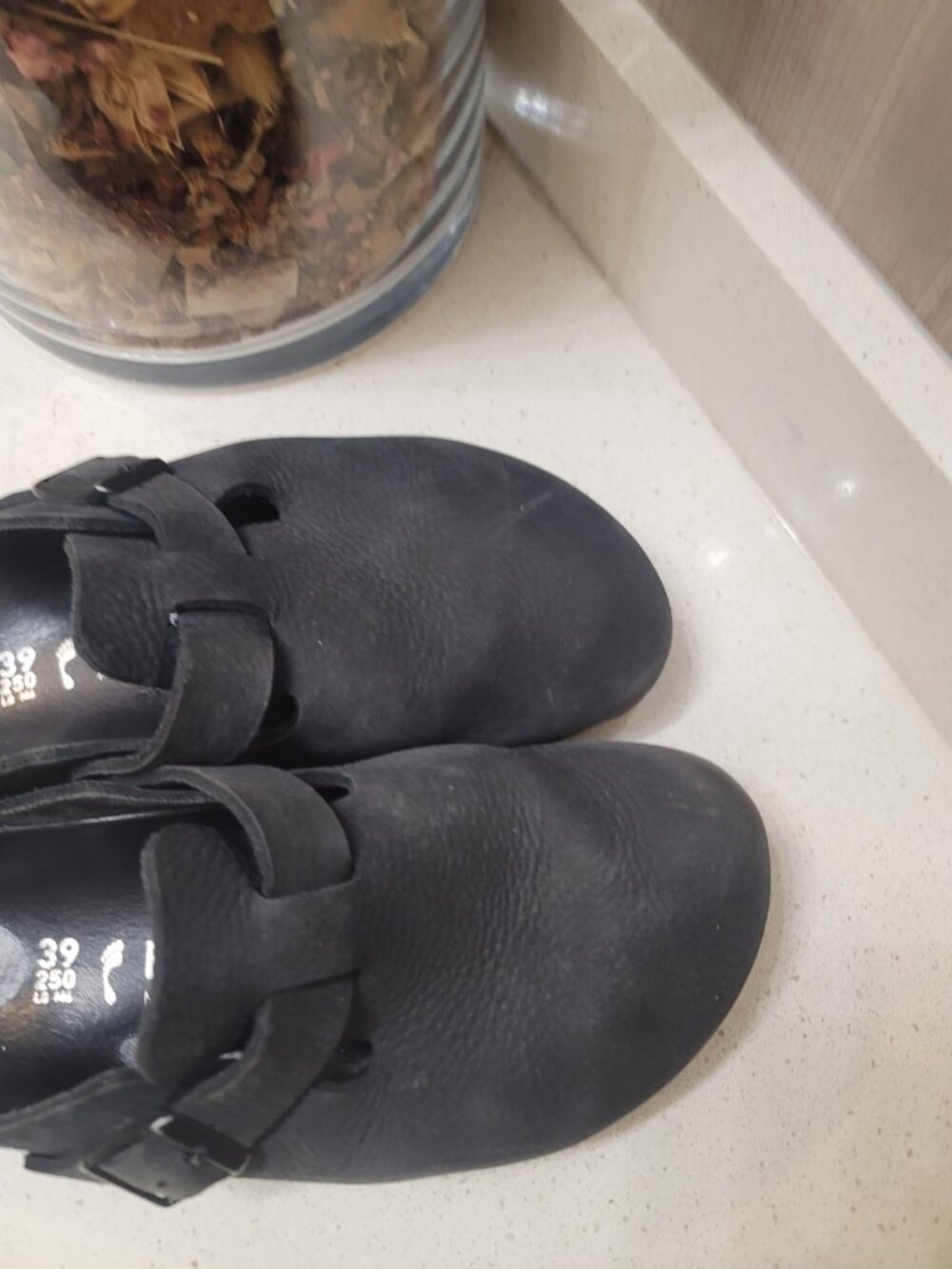 Birkenstock Boston Exquisite - Size 8.5/39 Black Leather - Made in Germany - Picture 8 of 10